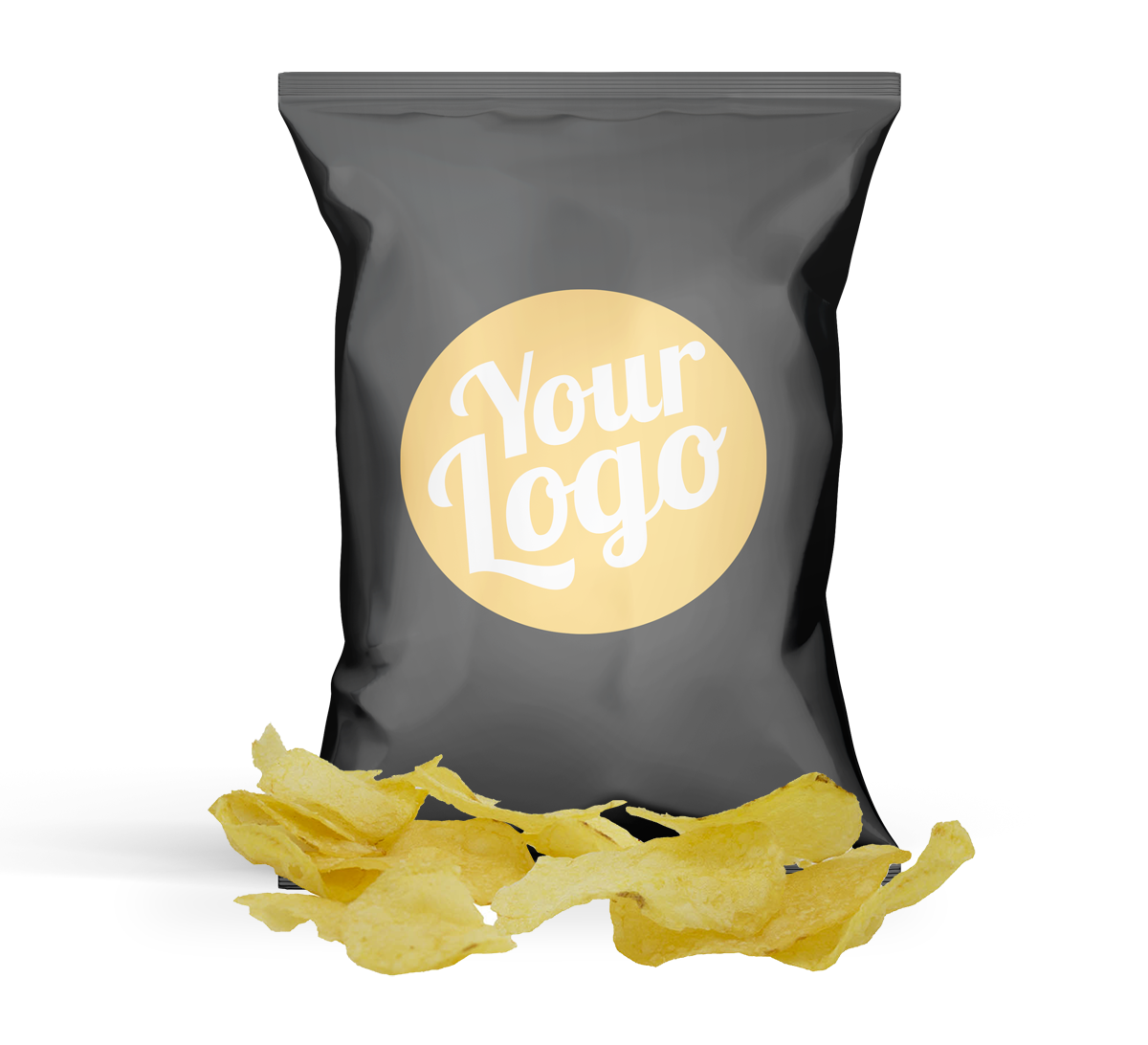Chips med logo 25 g. (logo trykkes på label) | Fås i flere farver
