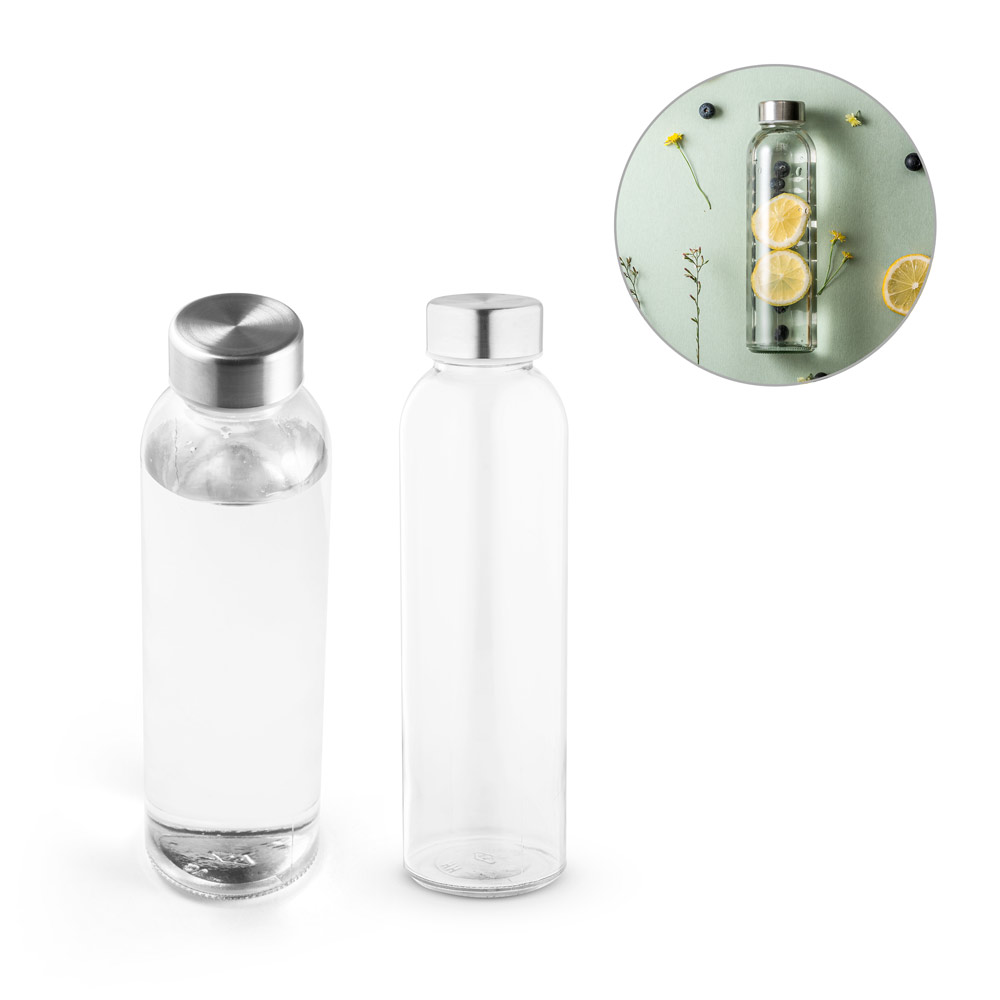 Drikkeflasker med logo 500ml Glas | Fås i flere farver | Min. 50 stk.