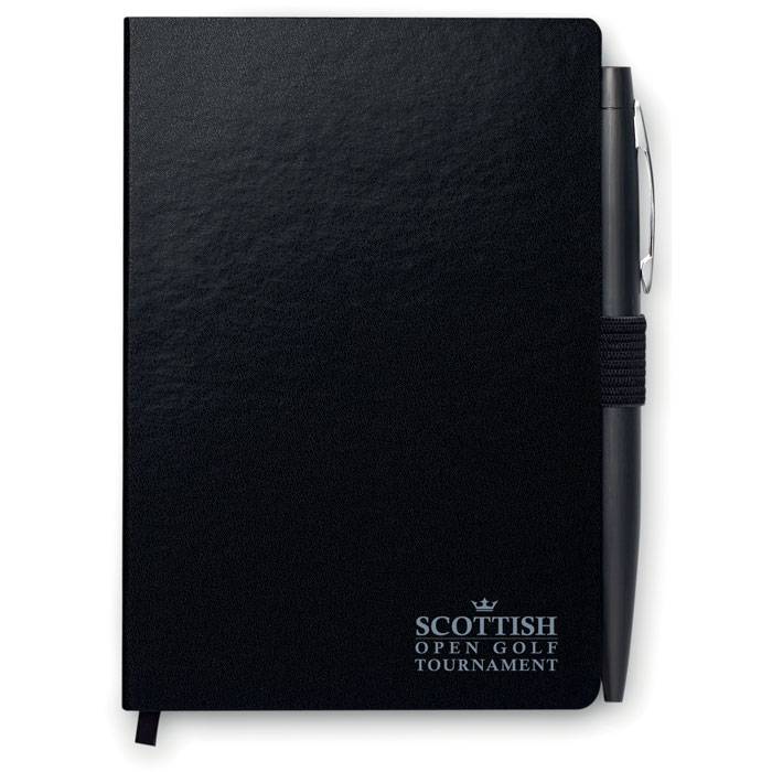 Notesbøger med logo A6 M/Kuglepen Hardcover | Fås i flere farver