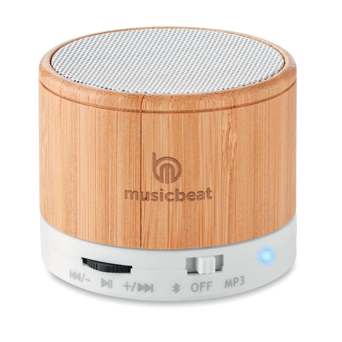 Bluetooth Speaker med logo Bambus | Fås i flere farver | Min. 25 stk.