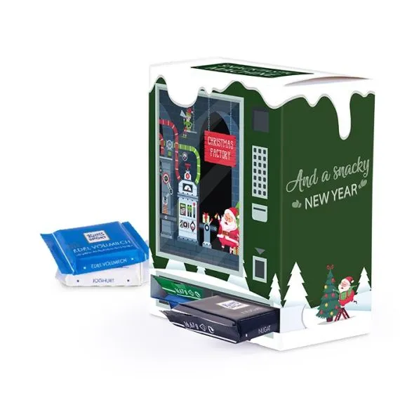 Julekalendere med chokolade i eget design 396g Maskine