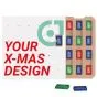 Julekalendere med chokolade i eget design 72-124g Kvadrat