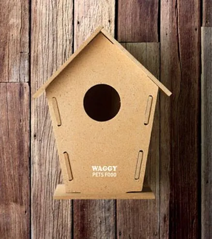 Fuglehuse med logo Byg Selv i MDF