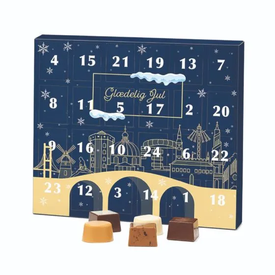 Julekalendere med dansk chokolade i eget design 252g