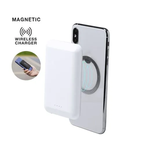 Magnetisk powerbanks med logo 5000 mAh (trådløs)