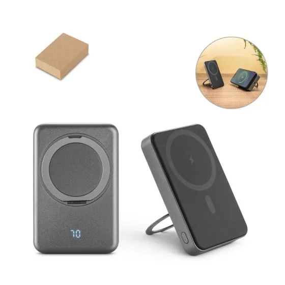 Magnetisk powerbanks med logo 10.000 mAh (trådløs)