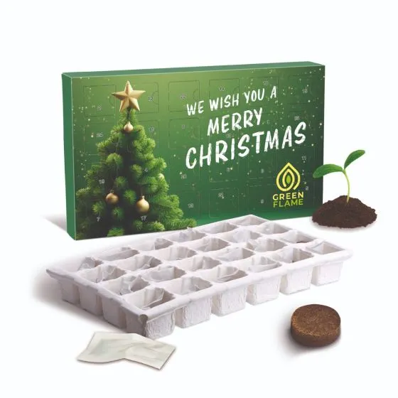 Julekalendere med plant selv i eget design 120g Firkant