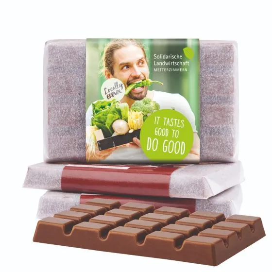 Chokoladeplader med logo Fairtrade 10g