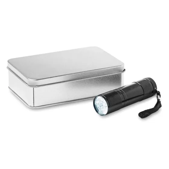 Lygter med logo Aluminium m/9 LED lys