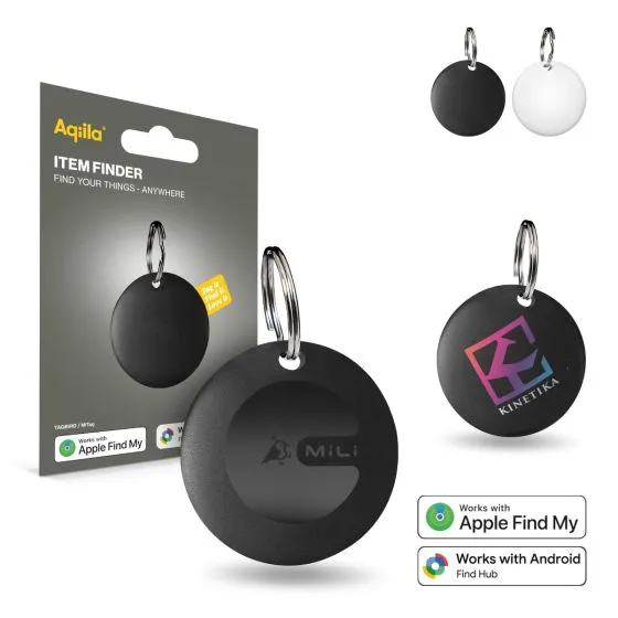 Smart locator nøgleringe med logo Apple® Find My og Google Find My