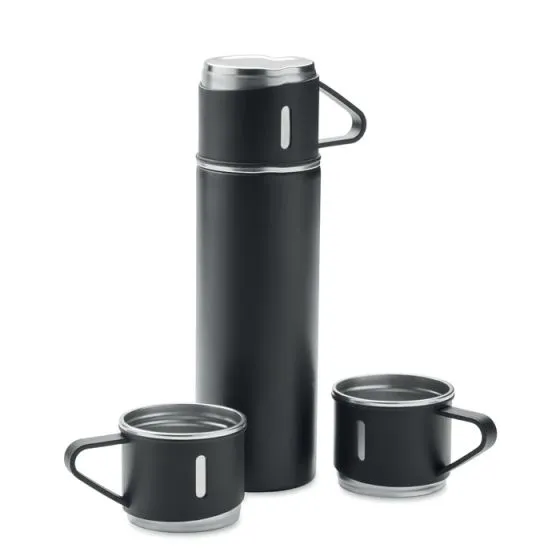 Termoflaske 420 ml samt 2 krus 150 ml