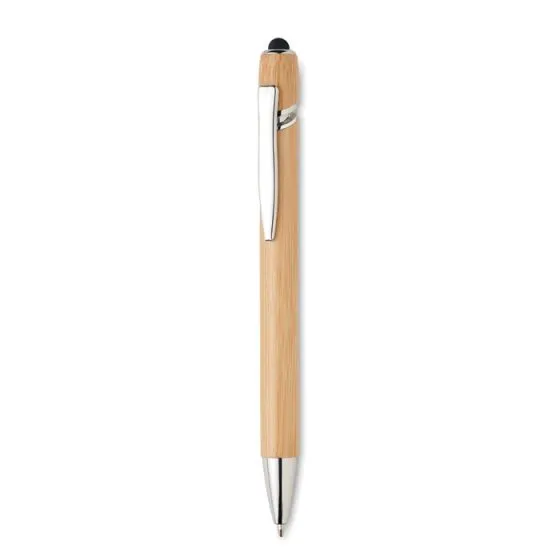 Kuglepenne med logo Stylus/Bambus/Klik