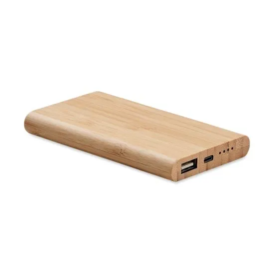 Powerbanks med logo Bambus 4000 mAh