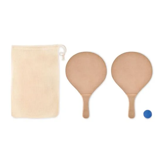 Strandtennis sæt med logo Træ