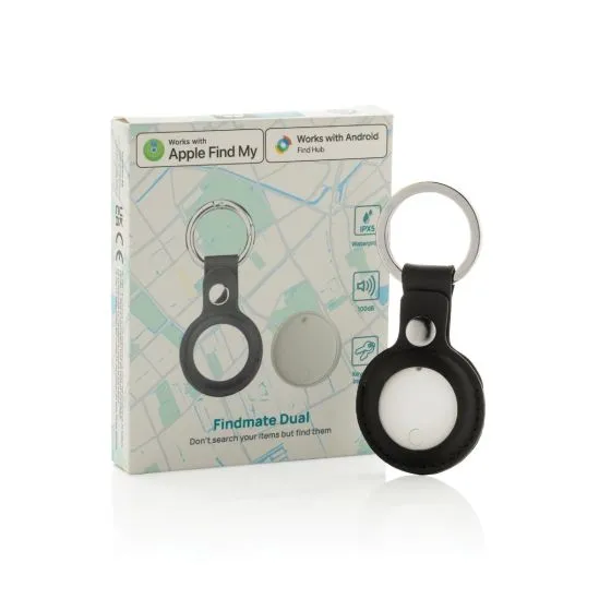 Smart locator nøgleringe med logo Apple® Find My og Android Find Hub