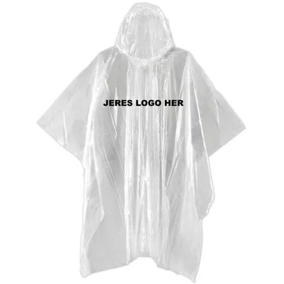 Regnponchoer med logo 0,02mm Børn