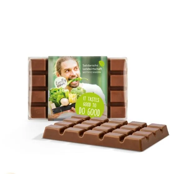 Chokoladeplader med logo Fairtrade 10g