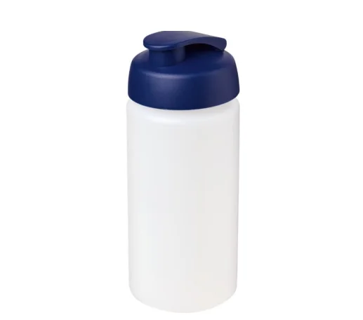 Hvid flaske / blåt låg
