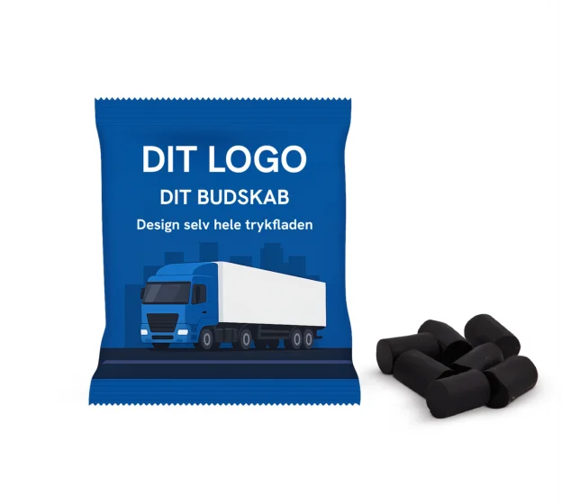 Sød lakrids i poser med logo 36g