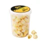 Popcorn i plastikbøtter med logo